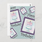 お誕生日ケーキ誕生日カード ポストカード (正面/裏面)