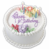 お誕生日ケーキ1ステッカー シール (正面)