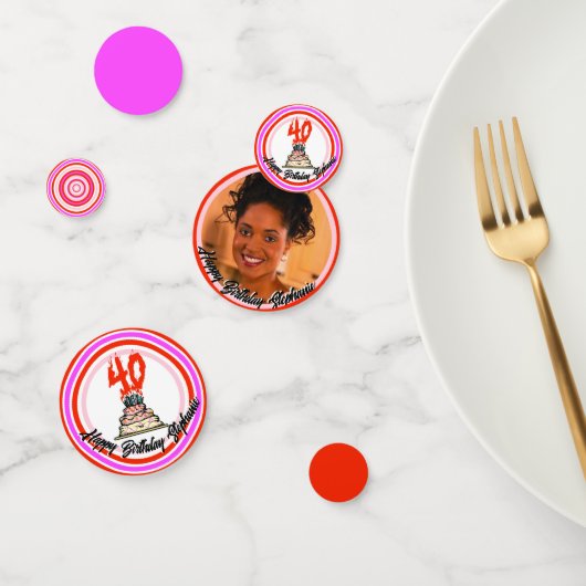 お誕生日ケーキ40キャンドル コンフェッティ (グループ)