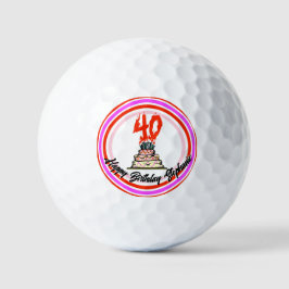 お誕生日ケーキ40キャンドル ゴルフボール