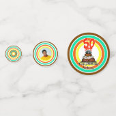 お誕生日ケーキ50キャンドル コンフェッティ (正面)