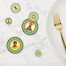 お誕生日ケーキ50キャンドル コンフェッティ