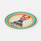 お誕生日ケーキ50キャンドル ペーパープレート (アングル)