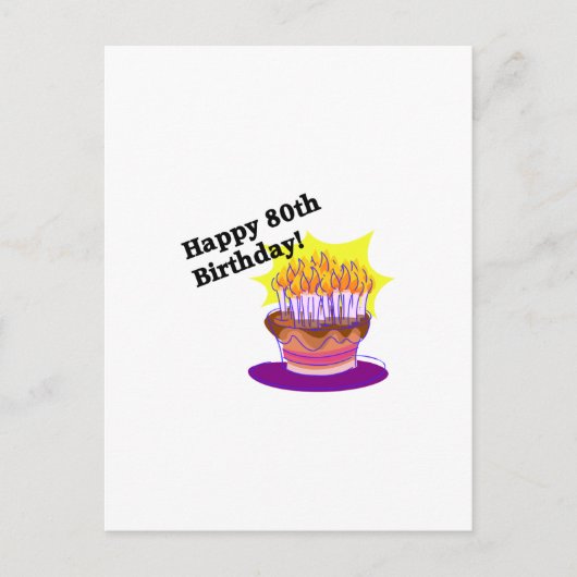 お誕生日ケーキ80日 ポストカード (正面)