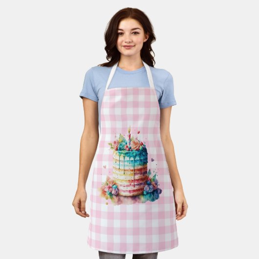 お誕生日ケーキ エプロン (着用した状態)