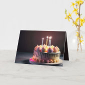 お誕生日ケーキ カード (黄色い花)