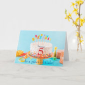 お誕生日ケーキ カード (黄色い花)