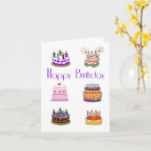 お誕生日ケーキ カード (黄色い花)