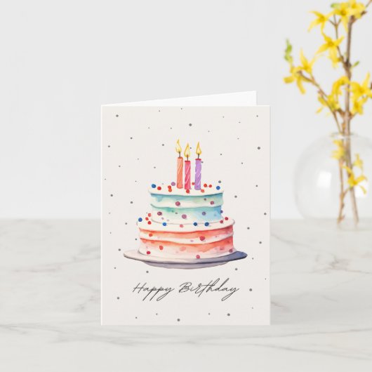 お誕生日ケーキ カード (黄色い花)