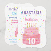 お誕生日ケーキ&キャンドルエイジ招待状 招待状 (正面/裏面)