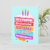 お誕生日ケーキ&キャンドルパーティの招待状 招待状 (スタンド正面)