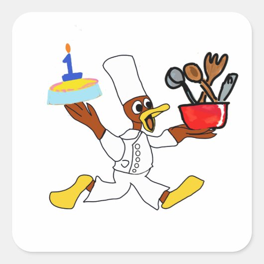 お誕生日ケーキ スクエアシール (正面)