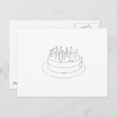 お誕生日ケーキ – ドラフトされた建築スタイル ポストカード (正面/裏面)