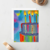 お誕生日ケーキ ノートカード (正面/裏面インサイチュ)