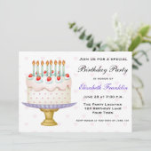 お誕生日ケーキ(ハートかわいらしとキャンドル) 招待状 (スタンド正面)