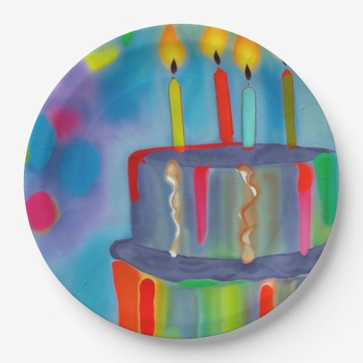 お誕生日ケーキ ペーパープレート (正面)