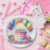 お誕生日ケーキ ペーパープレート (パーティー)