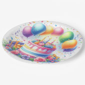 お誕生日ケーキ ペーパープレート (アングル)