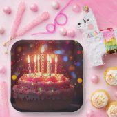 お誕生日ケーキ ペーパープレート (パーティー)
