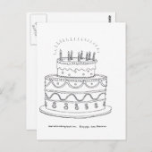 お誕生日ケーキ ポストカード (正面/裏面)