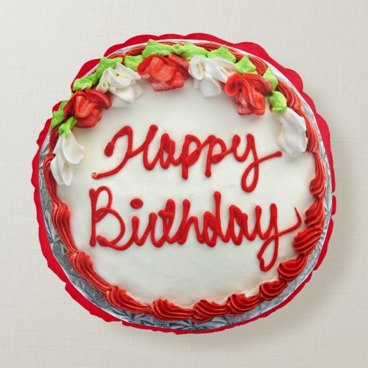 お誕生日ケーキ ラウンドクッション (正面)