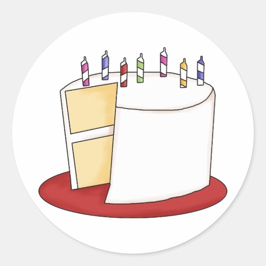 お誕生日ケーキ ラウンドシール (正面)