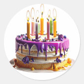 お誕生日ケーキ ラウンドシール (正面)