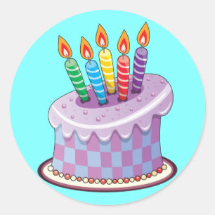 お誕生日ケーキ ラウンドシール