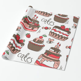 お誕生日ケーキ ラッピングペーパー