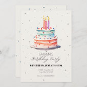 お誕生日ケーキ 招待状 (正面/裏面)