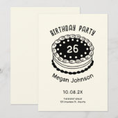 お誕生日ケーキ 招待状 (正面/裏面)