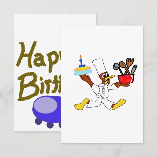 お誕生日ケーキ 招待状 (正面/裏面)