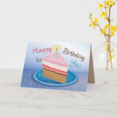 お誕生日ケーキ-挨拶状 カード (黄色い花)