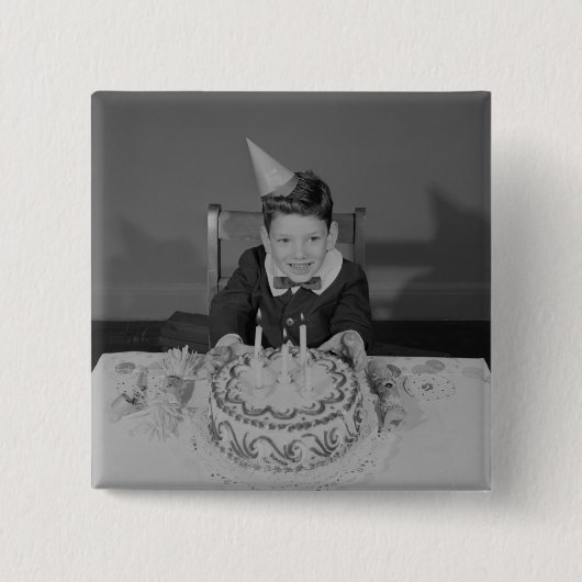 お誕生日ケーキ 缶バッジ (正面)