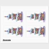 お誕生日ケーキ 長方形シール (シート)