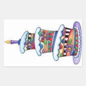 お誕生日ケーキ 長方形シール (正面)