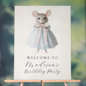 お誕生日ネズミ ビクトリアン 誕生日 アクリルサイン (ニュートラル)