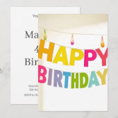 お誕生日バナー 誕生日 招待状 (正面/裏面)