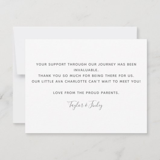 お誕生日パーソナライズされた発表カード (裏面)