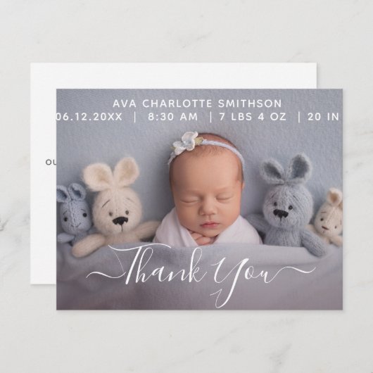 お誕生日パーソナライズされた発表カード (正面/裏面)