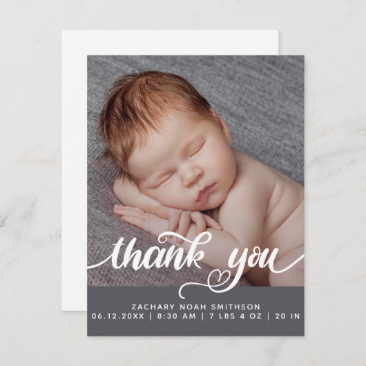 お誕生日パーソナライズされた発表カード (正面/裏面)