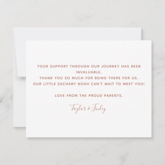 お誕生日パーソナライズされた発表カード (裏面)