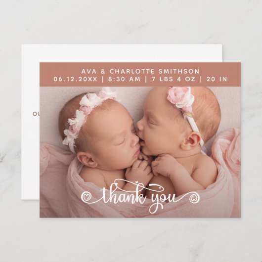 お誕生日パーソナライズされた発表カード (正面/裏面)