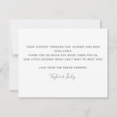 お誕生日パーソナライズされた発表カード (裏面)