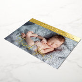 お誕生日パーソナライズされた発表カード 箔シーズンカード (回転した状態)