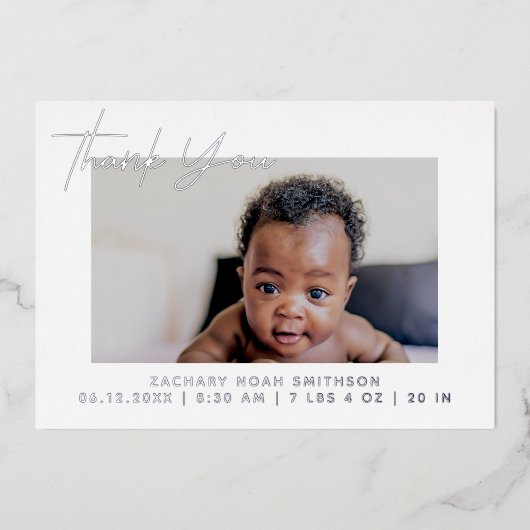 お誕生日パーソナライズされた発表カード 箔シーズンカード (正面)