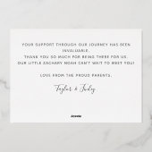 お誕生日パーソナライズされた発表カード 箔シーズンカード (裏面)