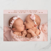 お誕生日パーソナライズされた発表カード 箔シーズンカード (正面)