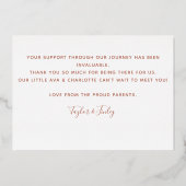 お誕生日パーソナライズされた発表カード 箔シーズンカード (裏面)