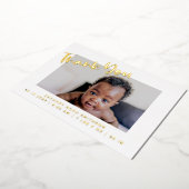 お誕生日パーソナライズされた発表カード 箔シーズンカード (回転した状態)